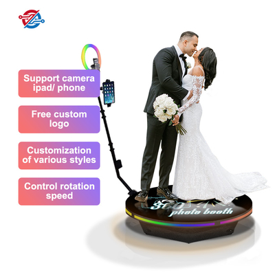 결혼식을 위한 자동적인 자전 회전자 360 사진 부스 플랫폼은 관계를 승진시킵니다