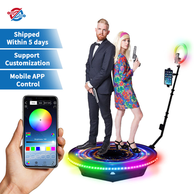 LED 반지 빛 무선 통제 Selfie 또는 영상 기계를 가진 115cm 360 자전 사진 부스